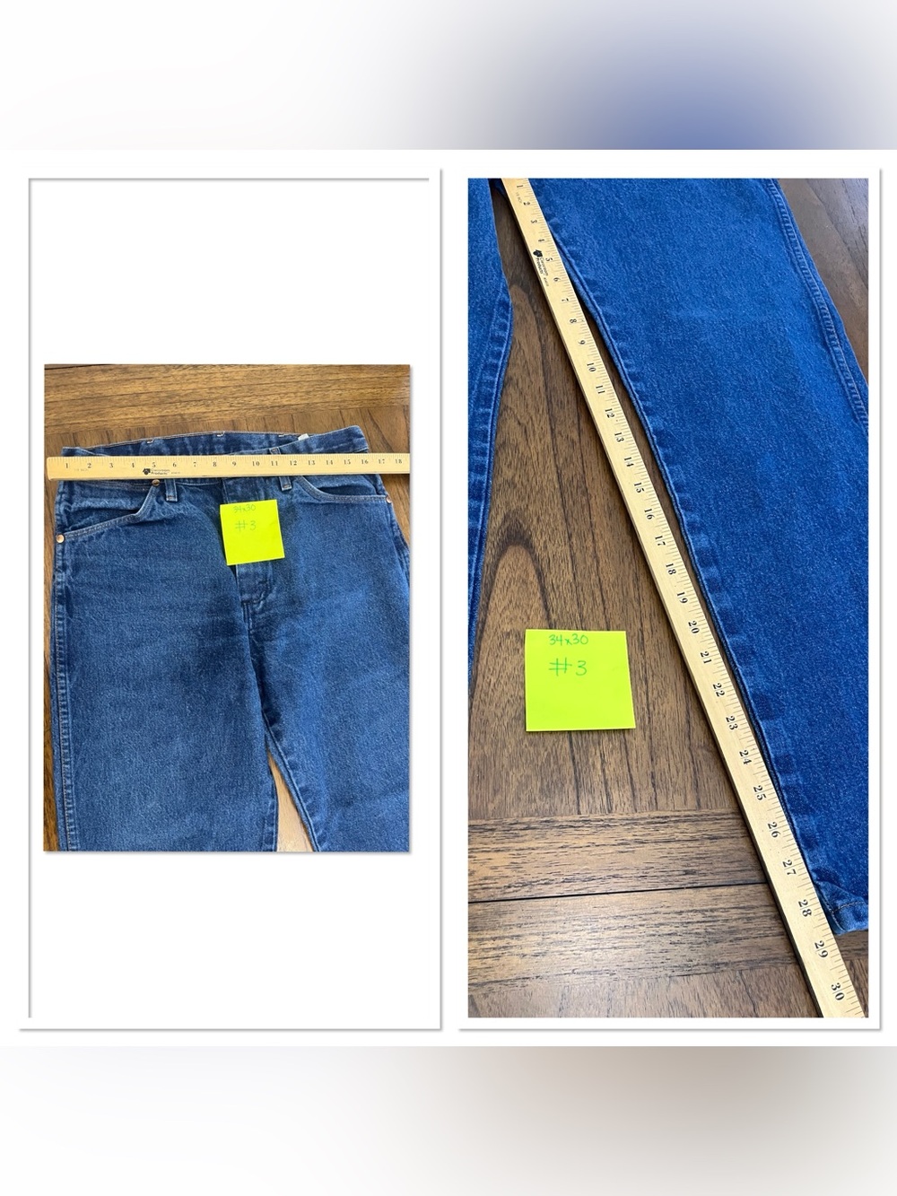 Bundle of 3 Classic Wrangler Jeans tag 34 x 30 actual 32 x 28 - Picture 11 of 11
